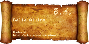 Balla Albina névjegykártya